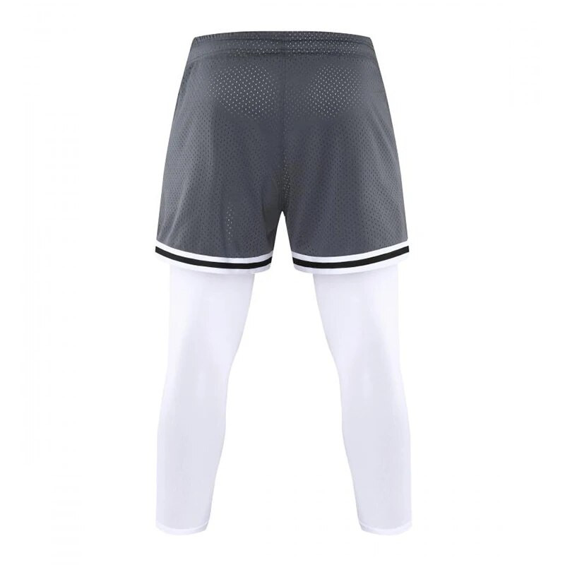 Lažne dvije košarkaške hlače Američke muške jesenske kratke hlače za trčanje za trening u teretani Sportske ženske otporne na svjetlost visoke elastične kratke tajice