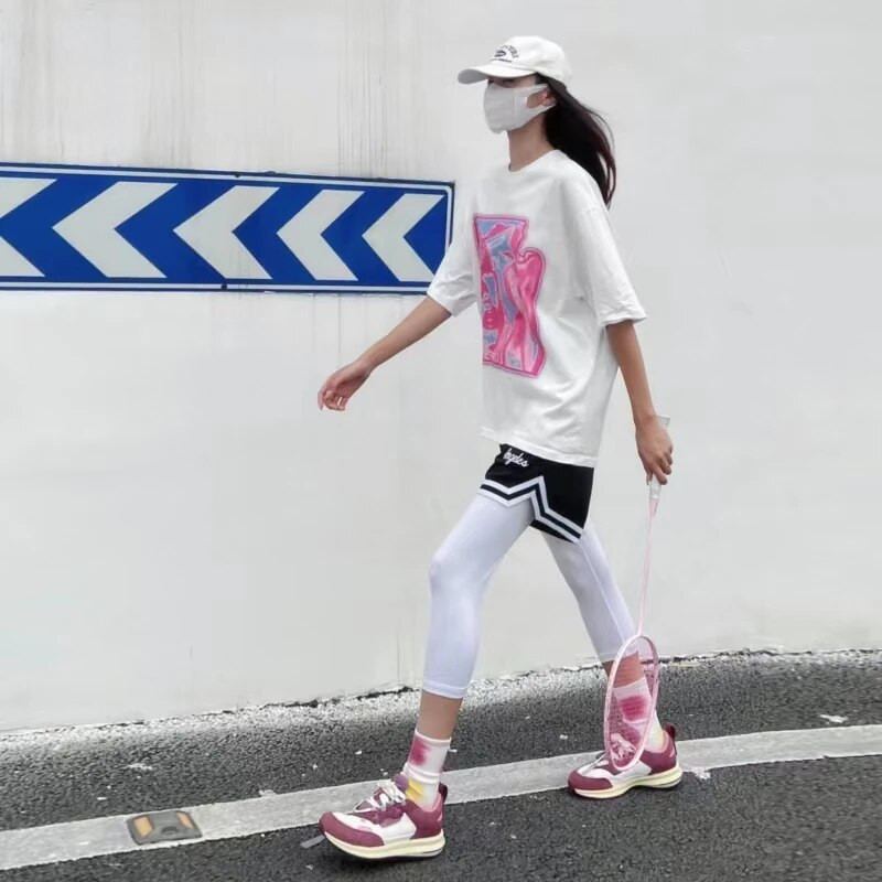 Lažne dvije košarkaške hlače Američke muške jesenske kratke hlače za trčanje za trening u teretani Sportske ženske otporne na svjetlost visoke elastične kratke tajice