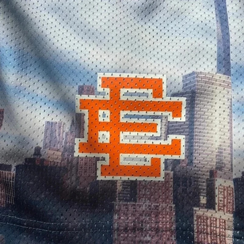 EE Basic Short NEW YORK CITY SKYLINE ανδρικό σορτς casual fitness αθλητικό παντελόνι καλοκαιρινό γυμναστήριο προπόνηση με διχτυωτό ανδρικό σορτς