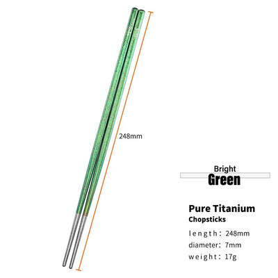 TiTo välikämpingu lauanõud titaanisulamist 6 mm / 7 mm õõnsad söögipulgad matkamiseks Titaanist söögipulgad reisimiseks