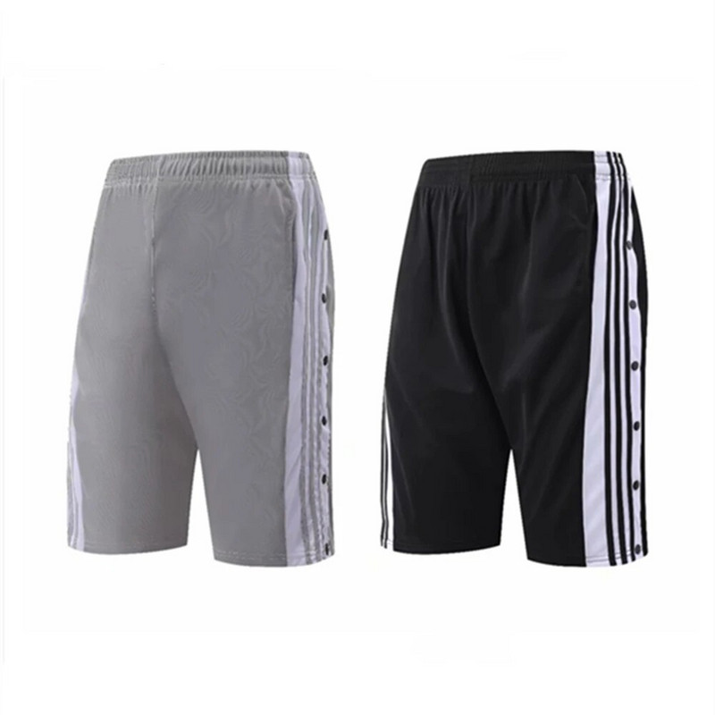 Kétsoros kosárlabda rövidnadrág három zsebes sport rövidnadrág edzés edzőterem fitnesz futódeszka rövid nadrág gomb nyitott láb