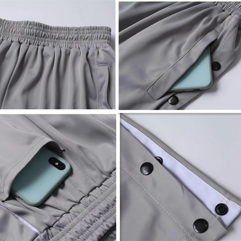 Kétsoros kosárlabda rövidnadrág három zsebes sport rövidnadrág edzés edzőterem fitnesz futódeszka rövid nadrág gomb nyitott láb