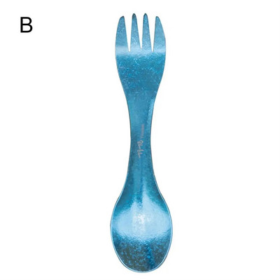 Titanium Spork Spoon Ülikerged kööginõud, kaasaskantavad õues telkimiseks piknikutarvikud Matkareisi 2in1 lauanõud