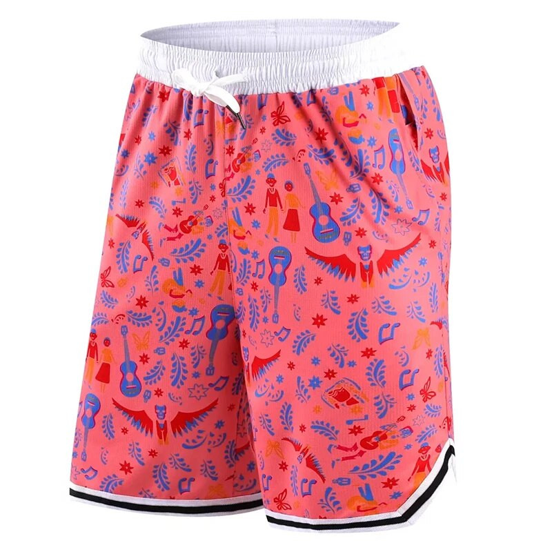 Suvised vabaajapüksid Meeste Mood Korvpall Treeningpüksid Topelttaskuga Jalgpall Jooksujõusaal Dressipüksid Tasku 3D Prindiga lühikesed püksid