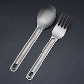 1 bucată ultrauşoară titan metal argint veselă cu mâner lung lingură tacâmuri furculiţă EDC instrument de camping accesorii pentru picnic în aer liber