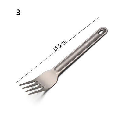 1 bucată ultrauşoară titan metal argint veselă cu mâner lung lingură tacâmuri furculiţă EDC instrument de camping accesorii pentru picnic în aer liber