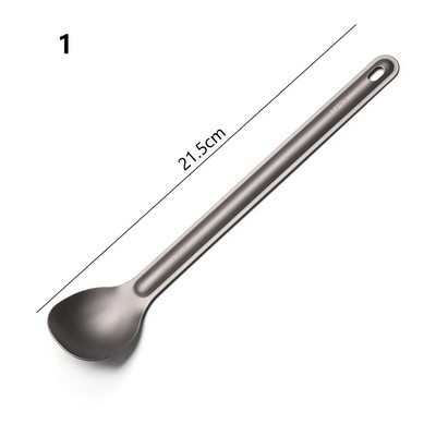 1 bucată ultrauşoară titan metal argint veselă cu mâner lung lingură tacâmuri furculiţă EDC instrument de camping accesorii pentru picnic în aer liber