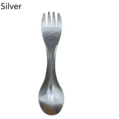 1 bucată ultrauşoară titan metal argint veselă cu mâner lung lingură tacâmuri furculiţă EDC instrument de camping accesorii pentru picnic în aer liber