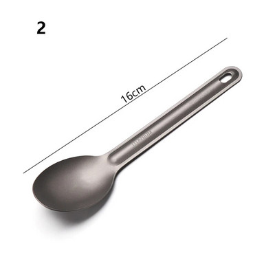 1 bucată ultrauşoară titan metal argint veselă cu mâner lung lingură tacâmuri furculiţă EDC instrument de camping accesorii pentru picnic în aer liber
