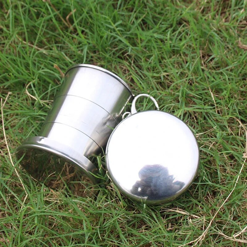 75/150/250ml roostevabast terasest kokkupandav tass matkaköögitarbed sissetõmmatav tass teetassid Teenõud laagrinõud lauanõud volditud tass