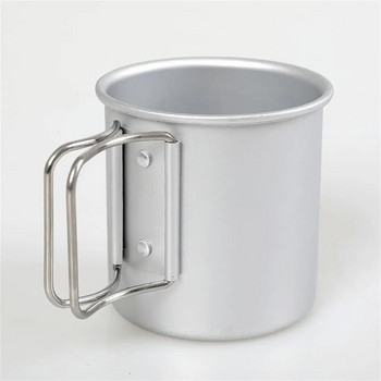 300 мл чаша за къмпинг на открито със сгъваема дръжка Преносима ултра лека чаша от алуминиева сплав за готвене на открито