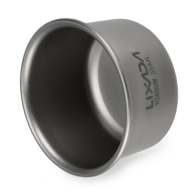 Lixada 1 τμχ 35ml Mini Titanium Tea Cup Camping Picnic Titanium Cup Home Office Υπαίθριο Κάμπινγκ Πεζοπορία Κούπα τσαγιού καφέ 8g