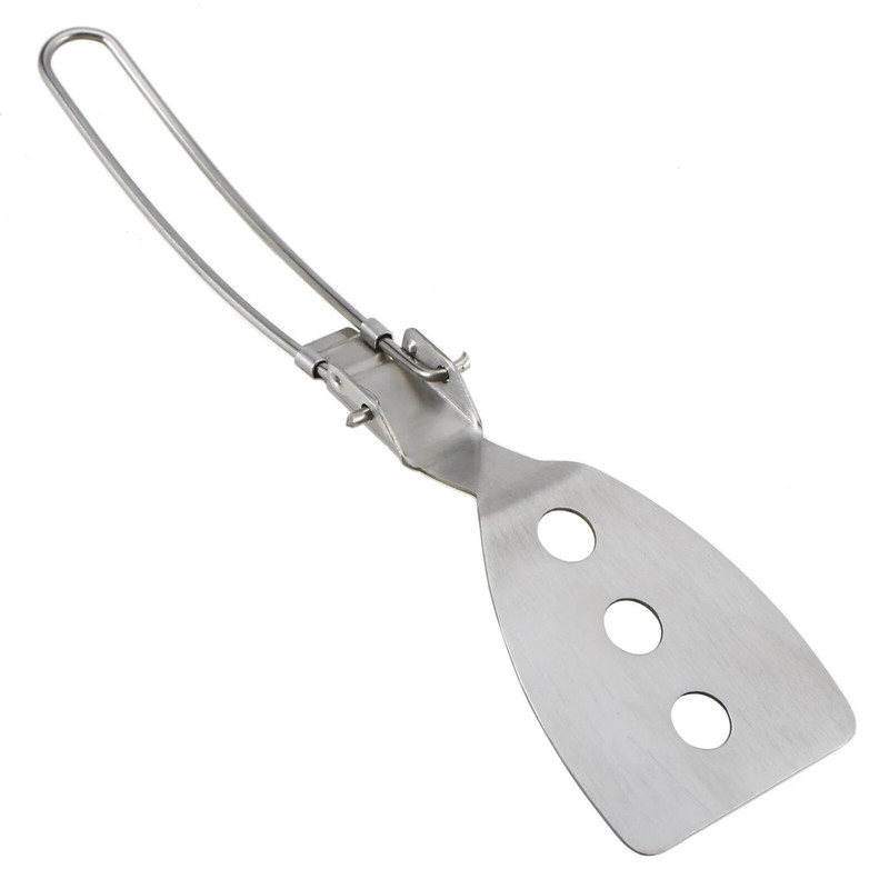 Tomshoo roostevabast terasest kokkupandav spaatliga keeraja välitelkimiseks matkamiseks grillimiseks piknikuks toiduvalmistamiseks minipannkoogid leivapraad