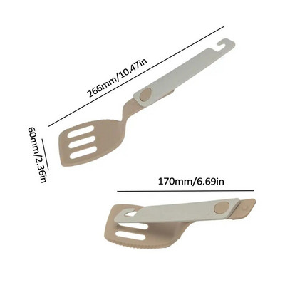 Sulankstomas stovyklavimo šaukštas Kastuvas lauke valgomasis šaukštas Sulankstomas virtuvės reikmenys žygiams BBQ stalo įrankiai Lengvas nailoninių mentelių rinkinys