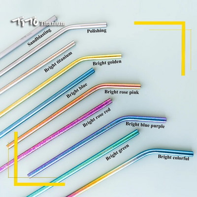 TiTo Pure titanium straws titanium alloy portable portable non-stainless steel straw accessories piping brush does not corrode