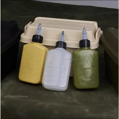 100ml BBQ Supplies Outdoor Oil Bottle Portable Sealed Seasoning Bottle Oil Bottle Camping Seasoning Bottle Rotating Top Cover