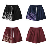 Američke košarkaške kratke hlače Muške hlače s uzorkom plamena za trčanje Brzo sušeće hlače Ljetne kratke hlače za sportski trening u teretani Prozračne kratke hlače