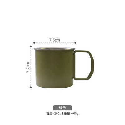 Oțel inoxidabil 304, mâner din sticlă de camping, ceașcă de cafea, ceașcă de bere, grătar, apă de băutură rece portabilă, veselă mică pentru exterior.