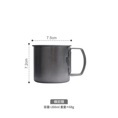 Oțel inoxidabil 304, mâner din sticlă de camping, ceașcă de cafea, ceașcă de bere, grătar, apă de băutură rece portabilă, veselă mică pentru exterior.