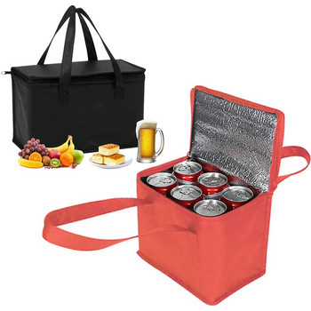 Преносима чанта за охлаждане за обяд Сгъваема изолация Пакети с лед за пикник Термична чанта за храна Поставка за напитки Изолирани чанти Чанта за доставка на бира