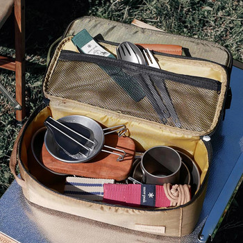 Чанта за къмпинг Калъф за прибори Голям капацитет Чанта за сервиране Преносима за пикник на открито Калъф за носене Пътнически консумативи