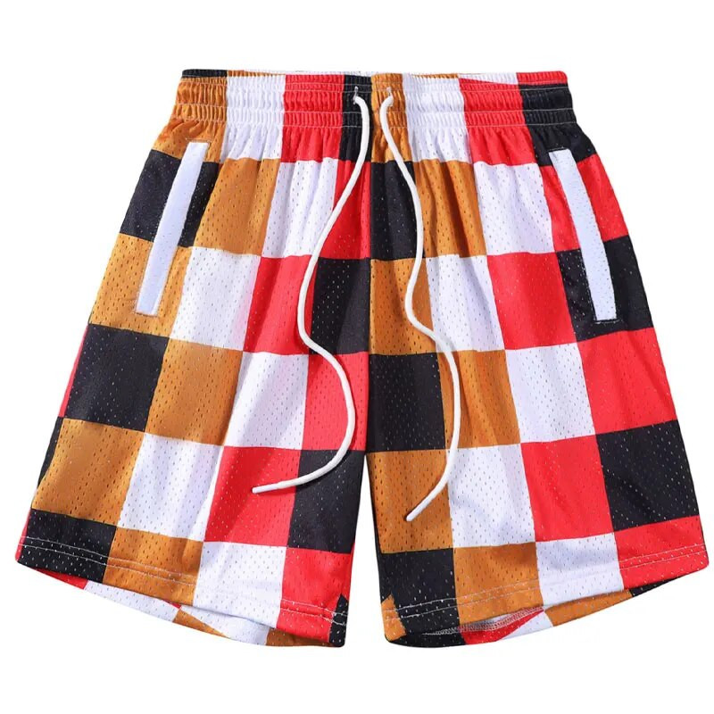 Vyriški krepšinio šortai Sporto salės Laisvos vasaros greito džiovinimo šortai Laisvalaikio paplūdimio treniruotės Pratimai Bėgimas Spausdinti rašto šortai