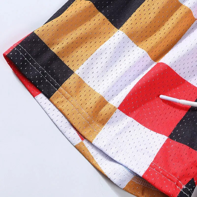 Vyriški krepšinio šortai Sporto salės Laisvos vasaros greito džiovinimo šortai Laisvalaikio paplūdimio treniruotės Pratimai Bėgimas Spausdinti rašto šortai