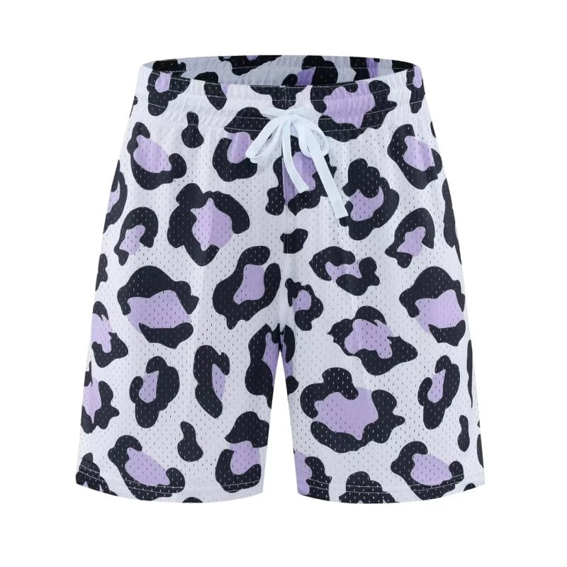 Kratke hlače za trčanje za muškarce, žene, uniseks, teretana, košarka, plaža, ležerna odjeća, leopard print, tekstura kože divljih životinja, kratke hlače s džepovima