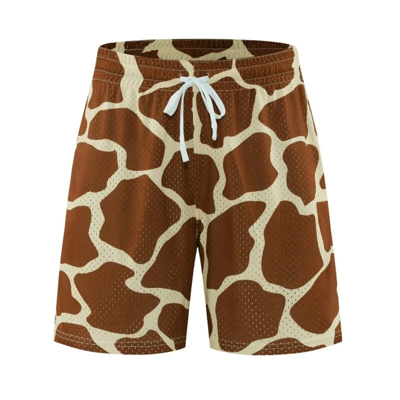 Kratke hlače za trčanje za muškarce, žene, uniseks, teretana, košarka, plaža, ležerna odjeća, leopard print, tekstura kože divljih životinja, kratke hlače s džepovima