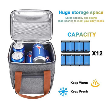 Τσάντα για πικνίκ 8L Τσάντα συντήρησης θερμότητας Ψύξη Κουτί μεσημεριανού γεύματος Τσάντα ψύξης για κάμπινγκ μπάρμπεκιου Οικογενειακή σχολική εργασία Υπαίθριο κάμπινγκ Ταξίδι