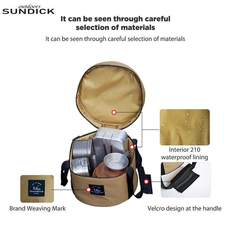 9/14L sööginõud Korraldajad Oxfordi riidest potid Hoiukotid Veekindlad Camp Bowl Tassid Konteinerite ümbrised Laager 7kg Igapäevane kasutus