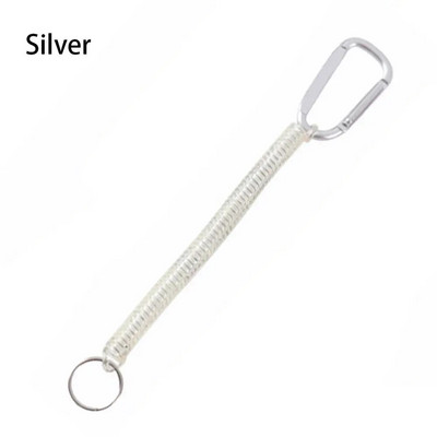 1PC Taktiski izvelkama atsperu elastīga virve Drošības rīks Pārgājieni Kempings Pretpazaudēts tālrunis Atslēgu piekariņš Makšķerēšanas auklas ārā