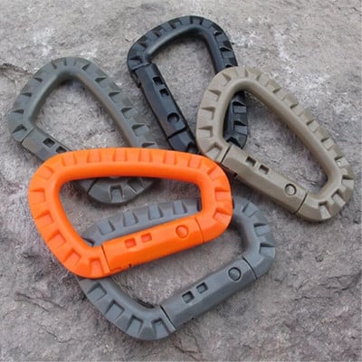 Outdoor Medium Load Weight Plastic Steel Link Button Nylon Button Tactical D Clasp Mountaineering Military Camping Accessories