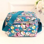 Moodne lilleline mitmevärviline prinditud lõuend Naiste käekott Trend õlakott Nailonist vabaaja kott Vanema kingitus