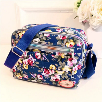 Moodne lilleline mitmevärviline prinditud lõuend Naiste käekott Trend õlakott Nailonist vabaaja kott Vanema kingitus