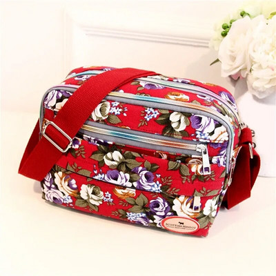 Moodne lilleline mitmevärviline prinditud lõuend Naiste käekott Trend õlakott Nailonist vabaaja kott Vanema kingitus