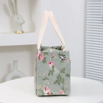 Τσάντα μεσημεριανού γεύματος αισθητικής Floral print, μονωμένη τσάντα Bento μεγάλης χωρητικότητας, τσάντα θερμικής ψύξης για σχολείο, εργασία, ταξίδια και πικνίκ