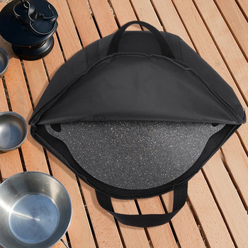 Чанта за съхранение на тава за печене с дръжка 600D Oxford Grill Tigan Pouch Водоустойчива къмпинг чанта за тиган Инструмент за барбекю на открито за кухня