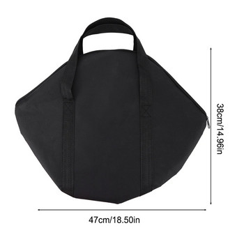 Чанта за съхранение на тава за печене с дръжка 600D Oxford Grill Tigan Pouch Водоустойчива къмпинг чанта за тиган Инструмент за барбекю на открито за кухня
