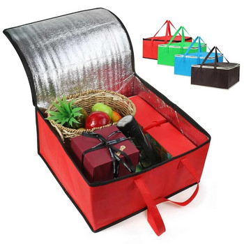 Αδιάβροχη μονωμένη τσάντα Πτυσσόμενη συσκευασία πικνίκ Κουτιά ποτών τροφίμων Θερμική τσάντα Φορητή τσάντα παράδοσης τροφίμων PizzaBag Τσάντα παράδοσης τροφίμων