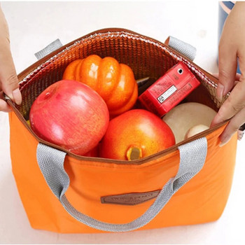 Кутия за обяд Къмпинг чанта за пикник Чанта за обяд Едноцветна преносима изолирана хладилна чанта Охладител за студена храна Термочанта Дамска чанта