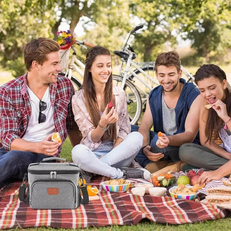 15L piknikukott isoleeritud lõunasöögikarp Pehme jahuti jahutuskast täiskasvanud meestele naistele lõunakott Kontor välikämping pikniku rand