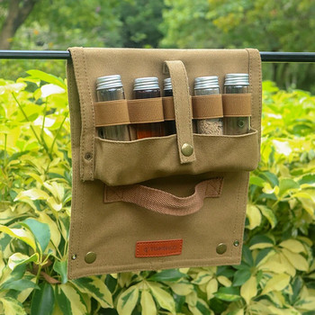 Tomshoo Durable BBQ Spice Storage Bag w 10 μπουκάλια Outdoor Camping Φορητό μπάρμπεκιου μπάρμπεκιου Seasoning Spice Bottle Storage Bag