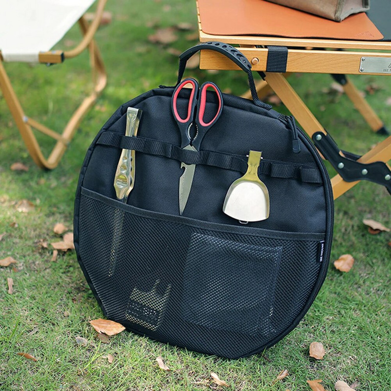 Telkimise malmist pottide hoiukott Grillplaat Pann Kottekott Mitmeotstarbeline Suure mahutavusega küpsetiste hoiukotike Piknikutarbed