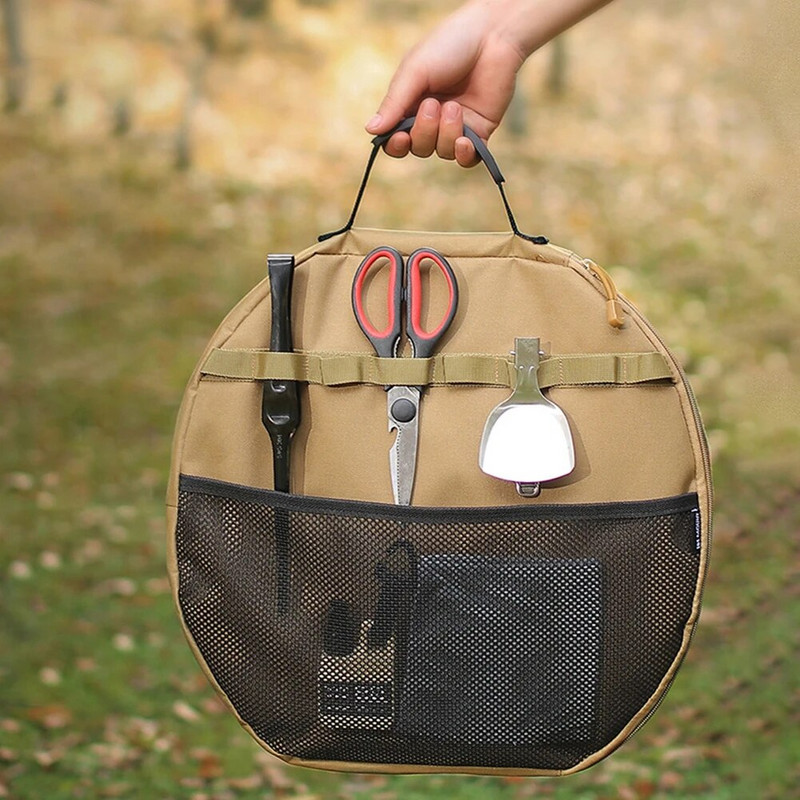 Telkimise malmist pottide hoiukott Grillplaat Pann Kottekott Mitmeotstarbeline Suure mahutavusega küpsetiste hoiukotike Piknikutarbed