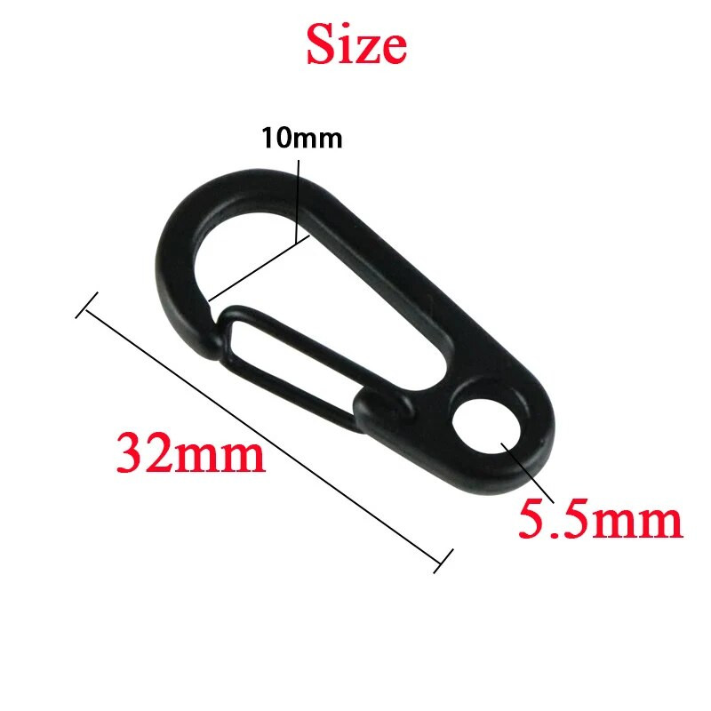 10 vnt/komplektas Mažas karabininis segtukas su raktų pakabukais 32 mm aliuminio karabininis raktų pakabukas skirtas stovyklavimo raktų pakabukams žygiams lauke