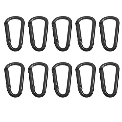 10 TK Alumiiniumist karabiinklamber D kujuga karabiinide komplekt Mini vedrukinnitusega konks telkimiseks reisimiseks matkamiseks võtmehoidjad 4 cm
