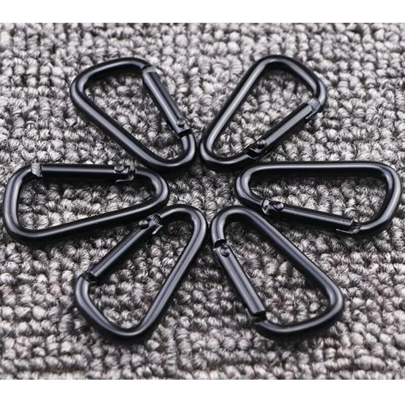 10 TK Alumiiniumist karabiinklamber D kujuga karabiinide komplekt Mini vedrukinnitusega konks telkimiseks reisimiseks matkamiseks võtmehoidjad 4 cm