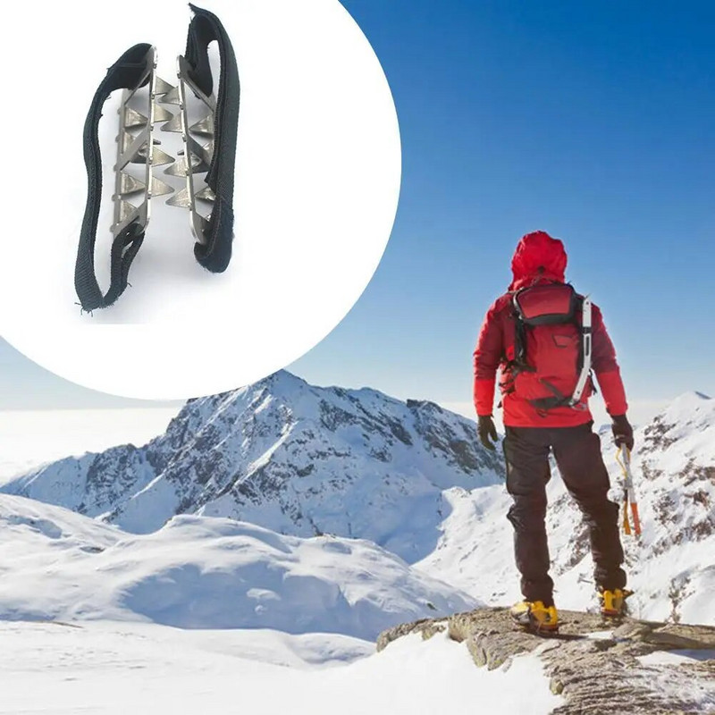 1 ζεύγος Ice Gripper Climbing Spikes Grips 10/26 Teeth Snow Antislip Crampon Cleats Cover Outdoor Camping Climbing Climbing