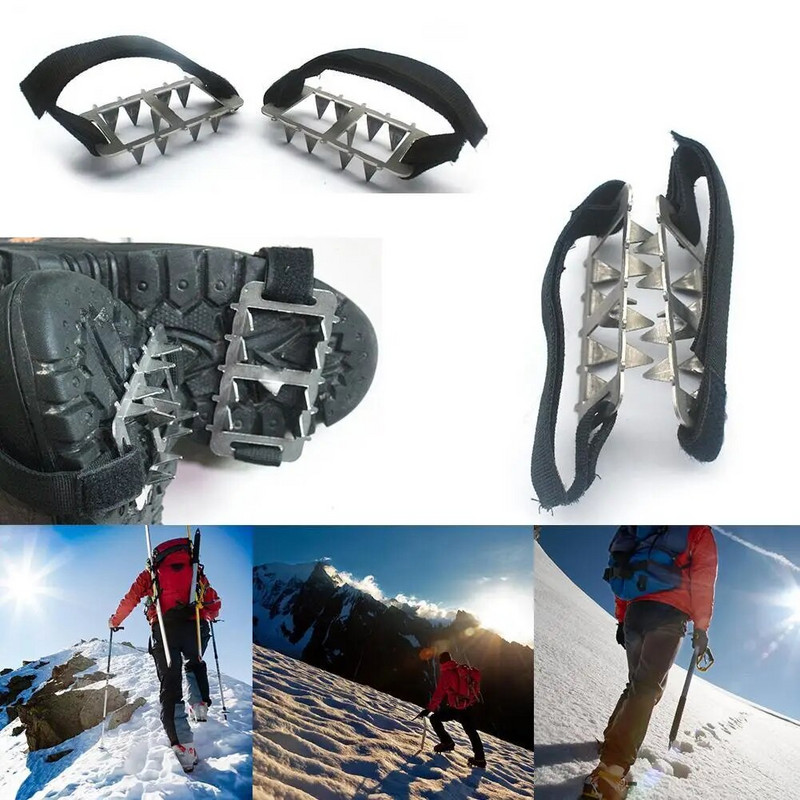 1 ζεύγος Ice Gripper Climbing Spikes Grips 10/26 Teeth Snow Antislip Crampon Cleats Cover Outdoor Camping Climbing Climbing